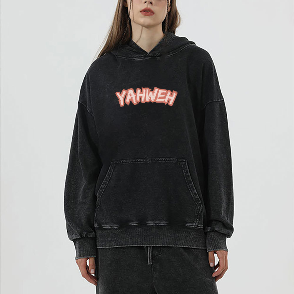 YAHWEH Our Very Breath Speaks His Name Christian Washed Hoodie