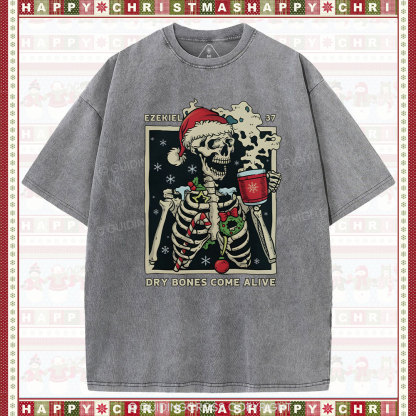 Dry Bones Come Alive Christmas Christian Washed T-Shirt