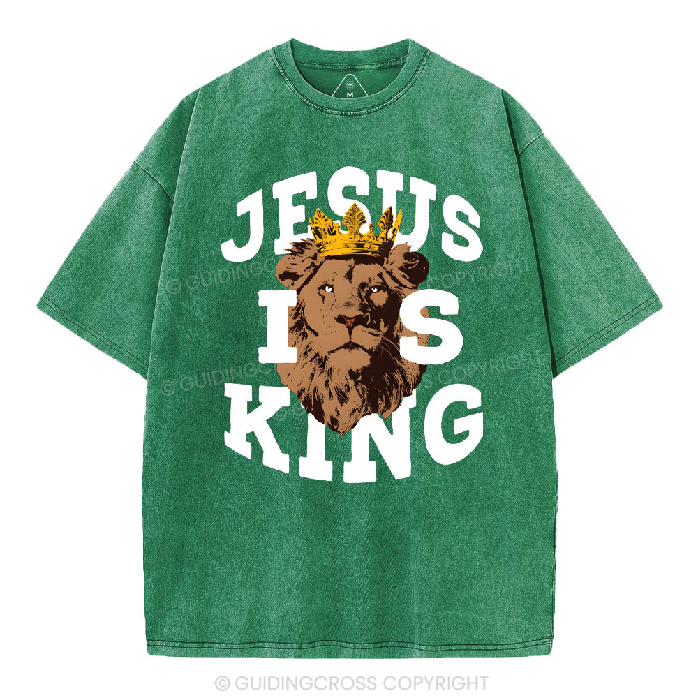 Jesus Is King Christian Washed T-Shirt