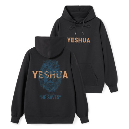 Yeshua He Saves Lion Classic Christian Hoodie