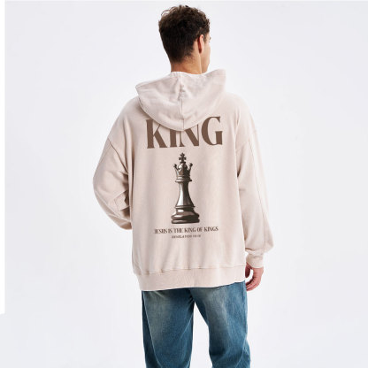 Jesus Is The King Of Kings Christian Washed Hoodie