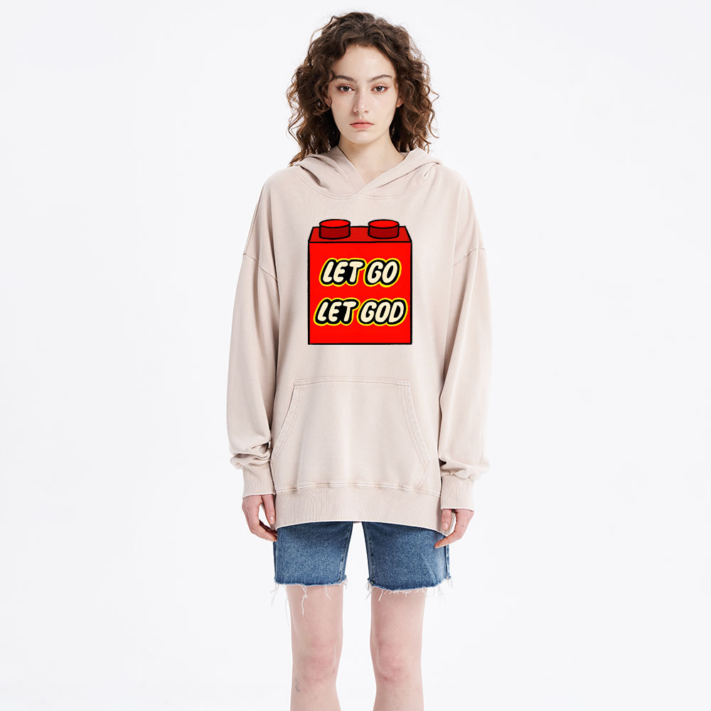 Let Go Let God Christian Washed Hoodie