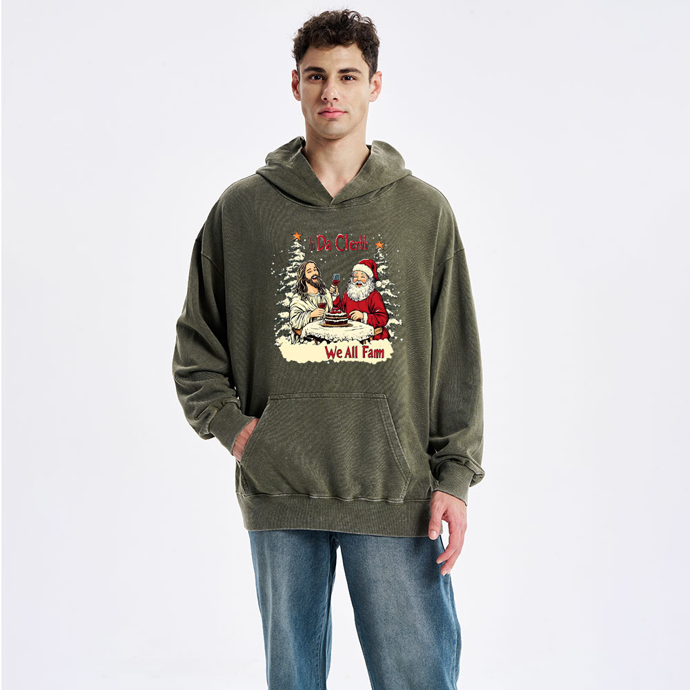 In Da Clerb We All Fam Christian Washed Hoodie