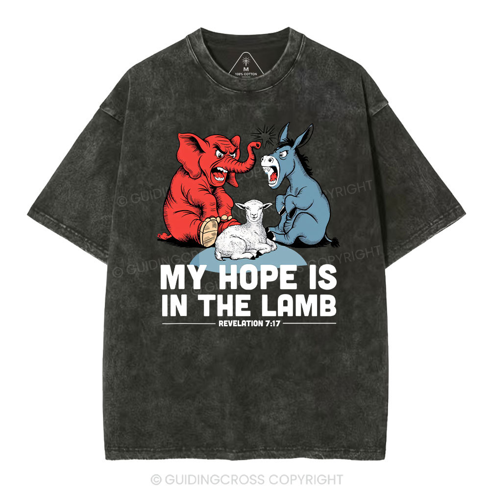 My Hope Is In The Lamb Christian Washed T-Shirt