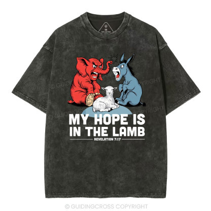 My Hope Is In The Lamb Christian Washed T-Shirt