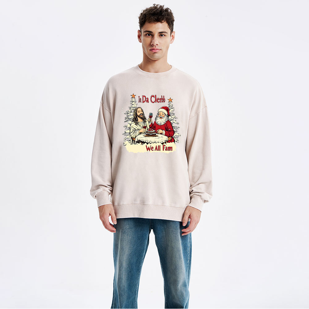 In Da Clerb We All Fam Christian Washed Sweatshirt