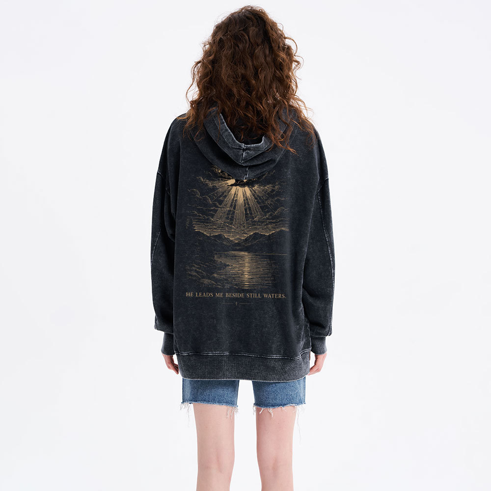 Peace Over Panic Christian Washed Hoodie