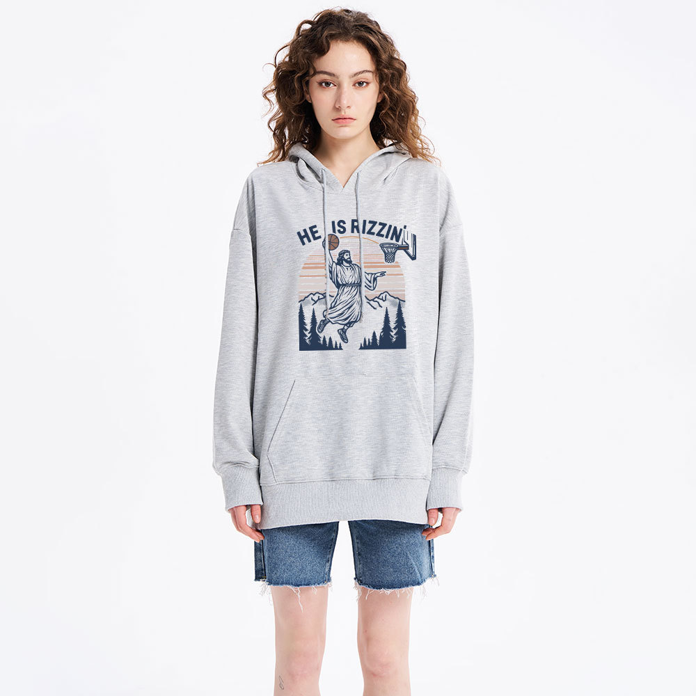 He Is Rizzen Classic Christian Hoodie