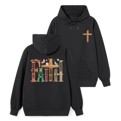 Retro Faith Cross Classic Christian Hoodie
