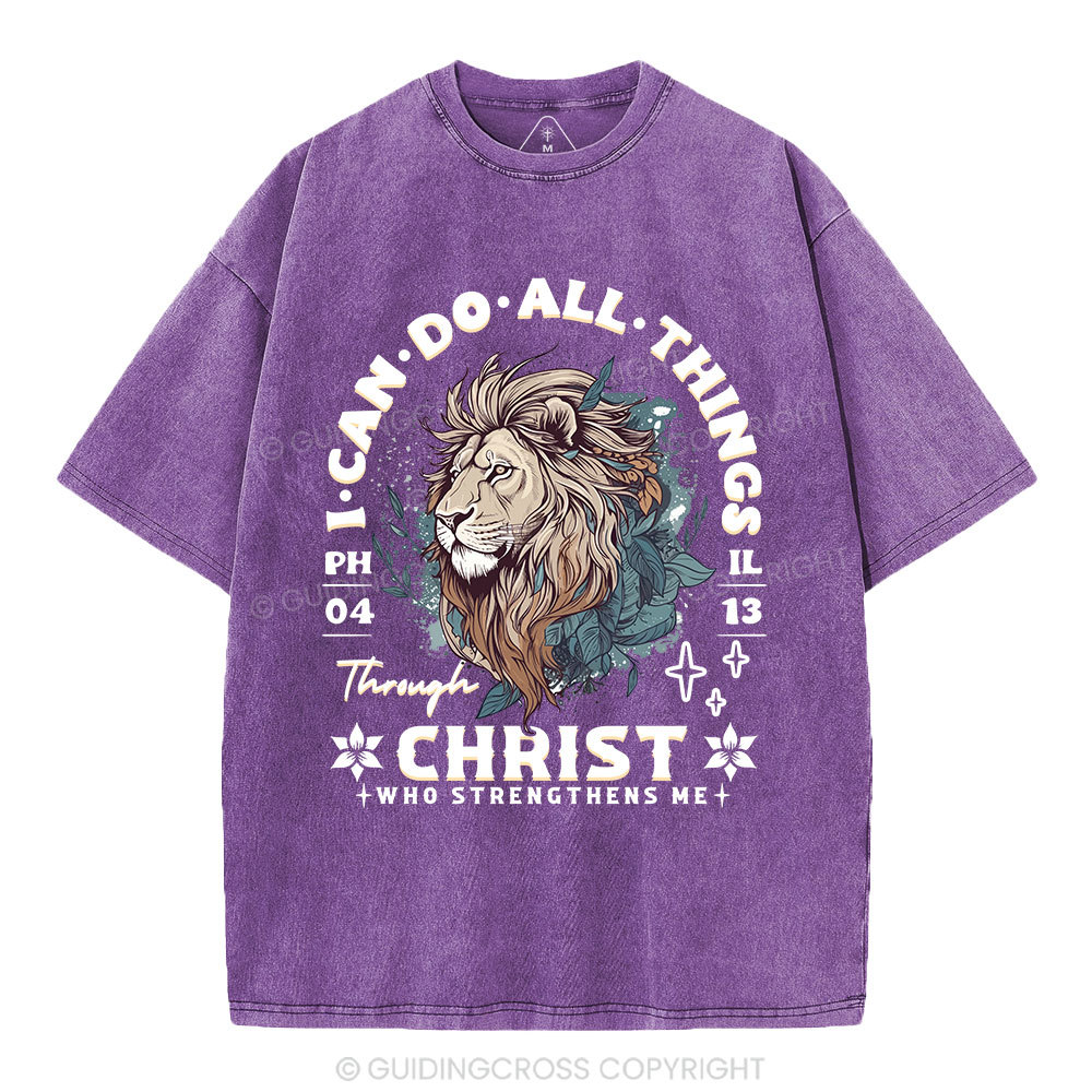 I Can Do All Things Through Christ Christian Washed T-Shirt