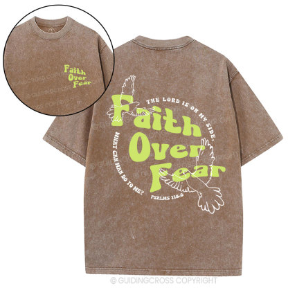 Faith Over Fear Dove Christian Washed T-Shirt