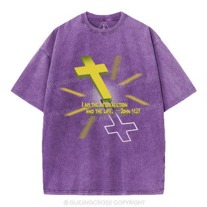 I Am The Resurrection Christian Washed T-Shirt