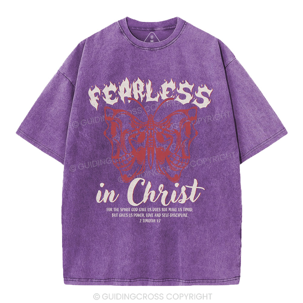 Fearless In Christ Christian Washed T-Shirt