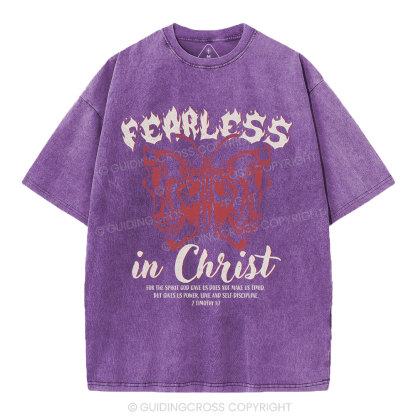 Fearless In Christ Christian Washed T-Shirt