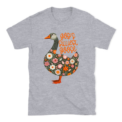 God's Silliest Goose Floral Christian T-Shirt