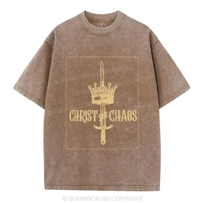 Christ Or Chaos Christian Washed T-Shirt