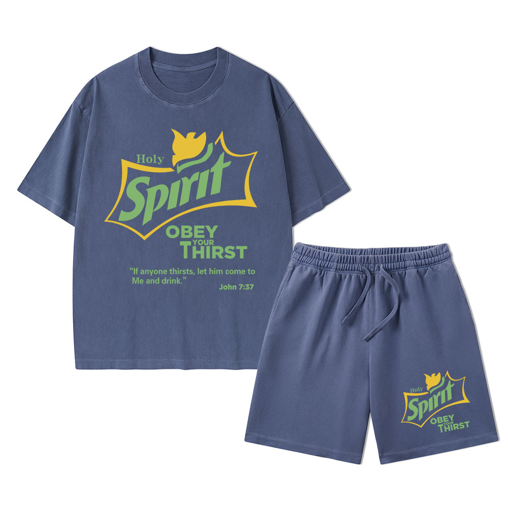 Holy Spirit Christian Washed T-Shirt & Shorts