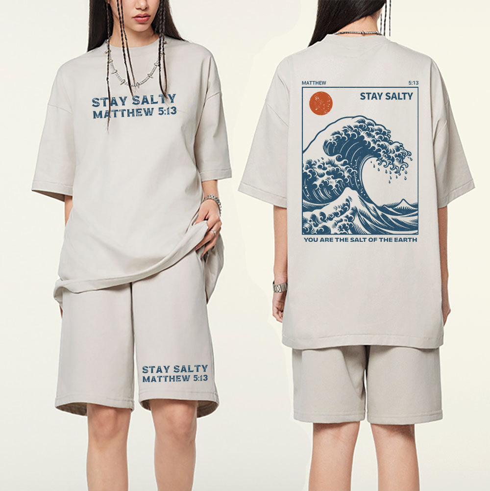 You Are The Salt Of The Earth Christian Washed T-Shirt & Shorts