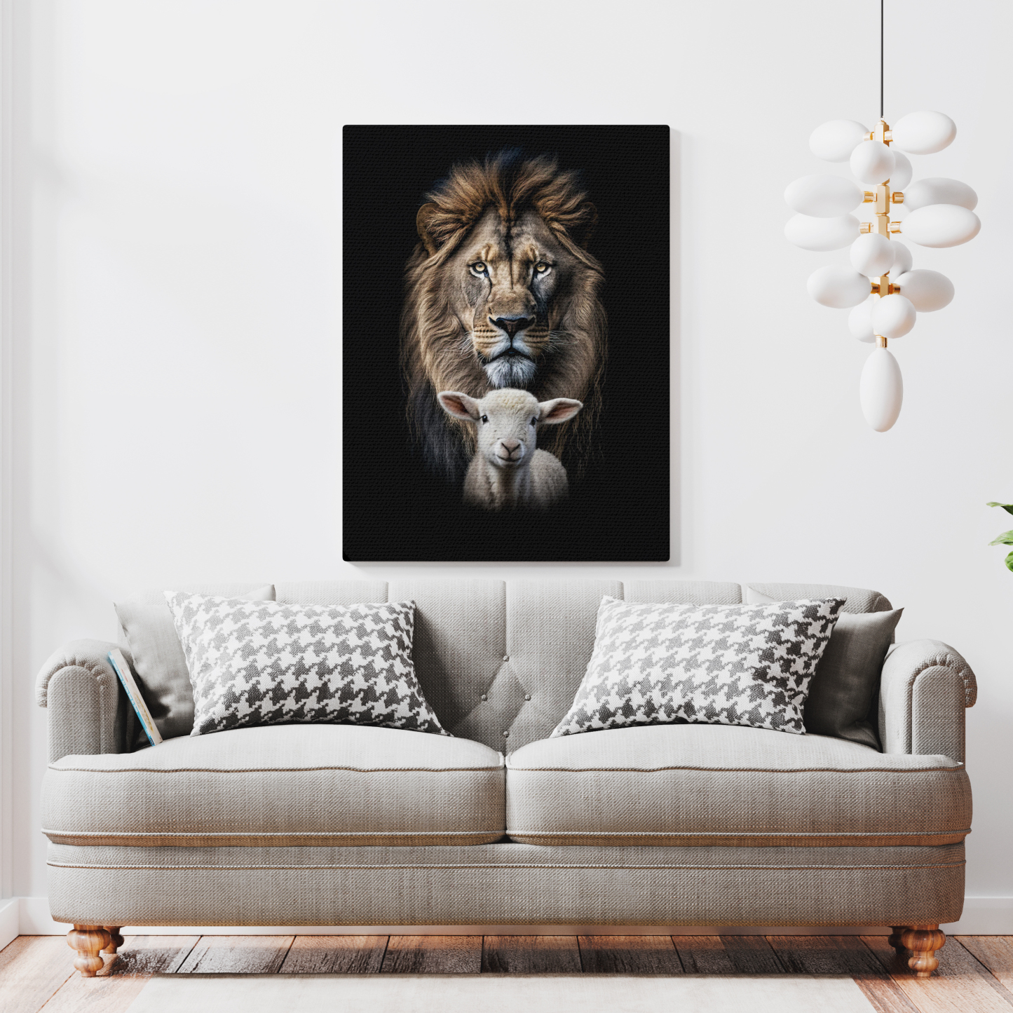 Lion And The Lamb Canvas Wall Art