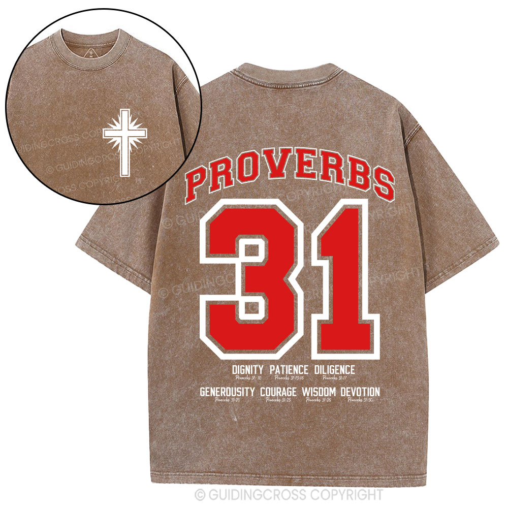 7 Virtues of the Proverbs 31 Woman Christian Washed T-Shirt