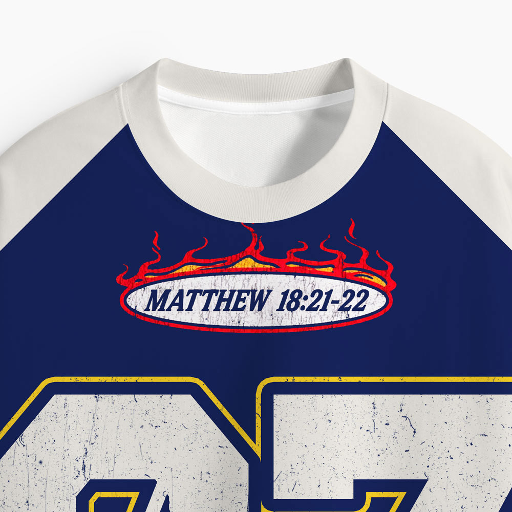 70 x 7 Forgive Oversized All-Over Print Christian T-Shirt