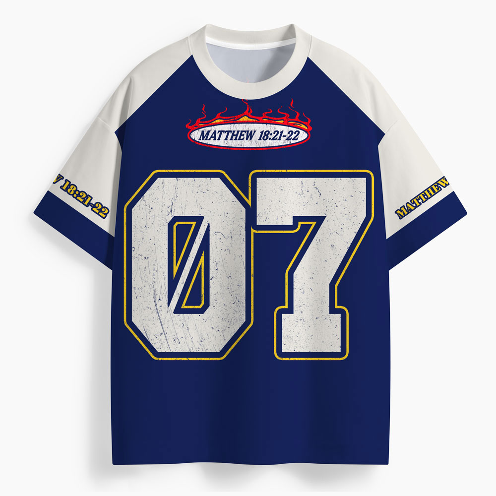 70 x 7 Forgive Oversized All-Over Print Christian T-Shirt