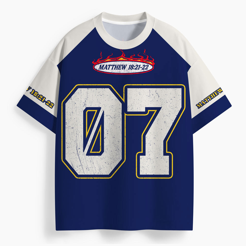 70 x 7 Forgive Oversized All-Over Print Christian T-Shirt