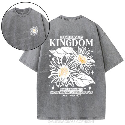 But Seek First His Kingdom Christian Washed T-Shirt