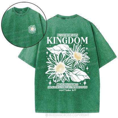 But Seek First His Kingdom Christian Washed T-Shirt