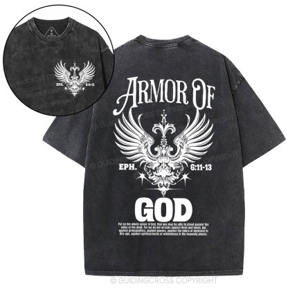 Armor Of God Christian Washed T-Shirt