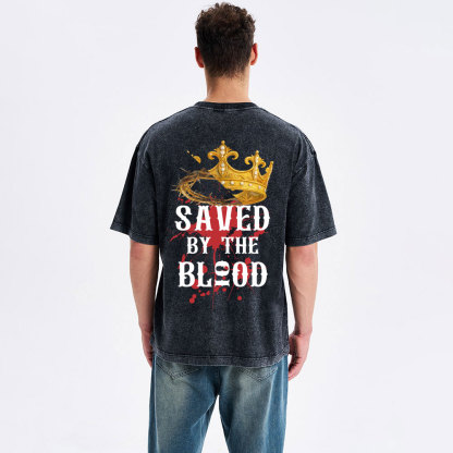 Saved By The Blood Christian Washed T-Shirt