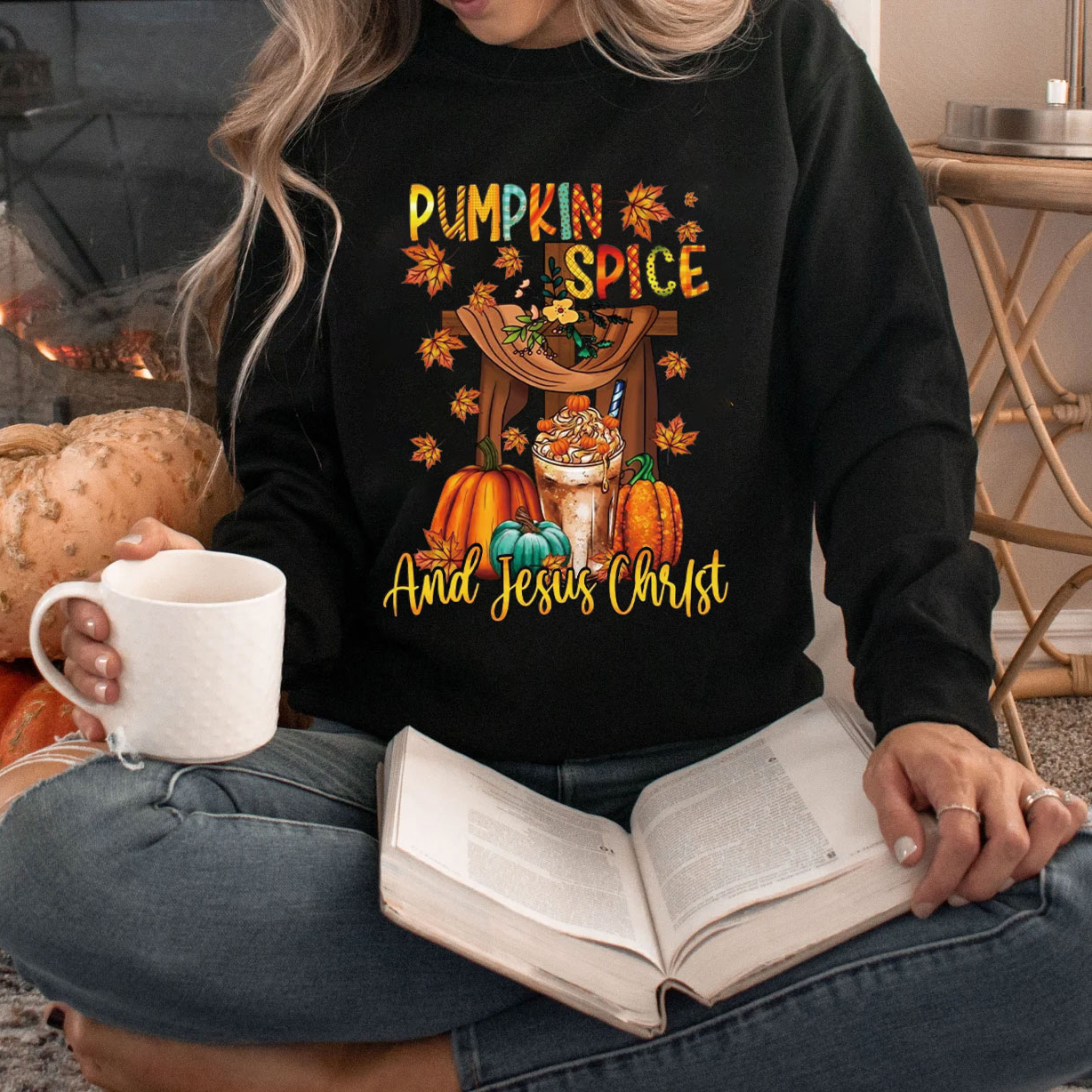 Pumpkin Spice and Jesus Christ Sweatshirt