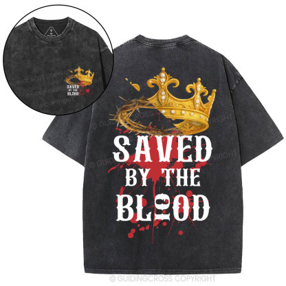 Saved By The Blood Christian Washed T-Shirt