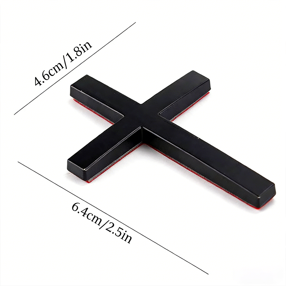 Christian 3D Metal Cross Car Emblem Sticker