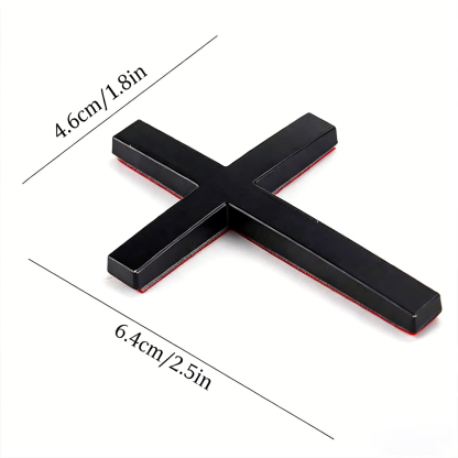 Christian 3D Metal Cross Car Emblem Sticker