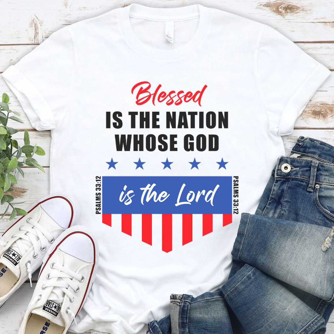 Blessed Is The Nation Whose God Christian T-Shirt