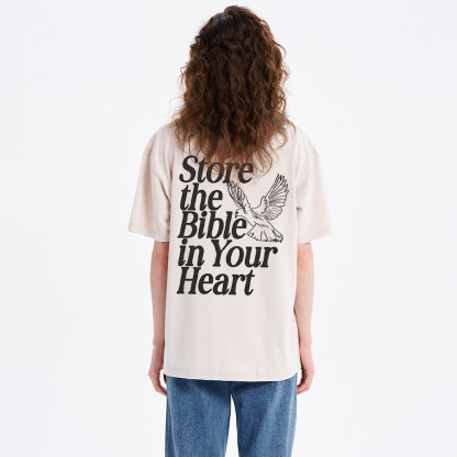 Store The Bible In Your Heart Christian Washed t-sHIRT