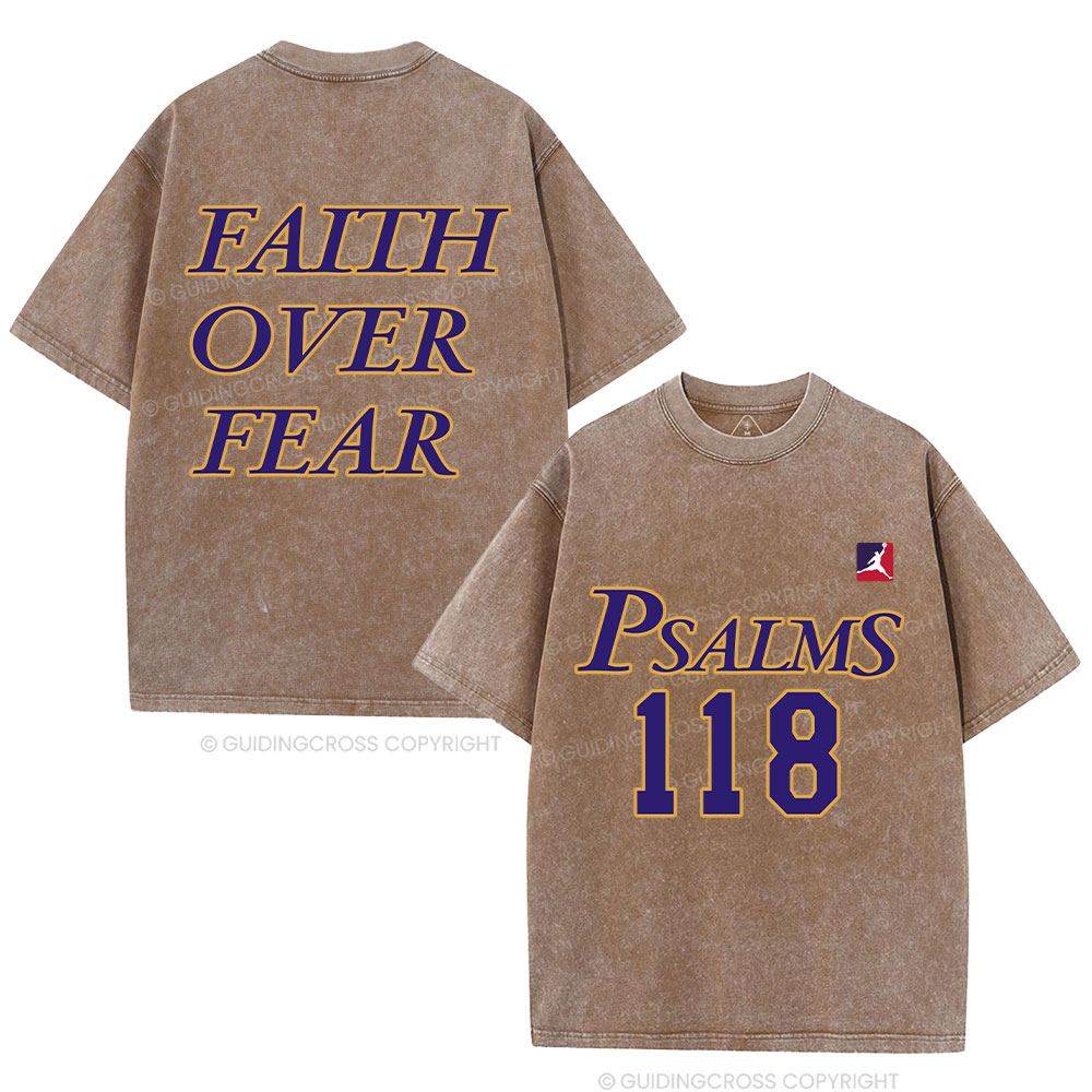 Faith Over Fear Christian Washed T-Shirt