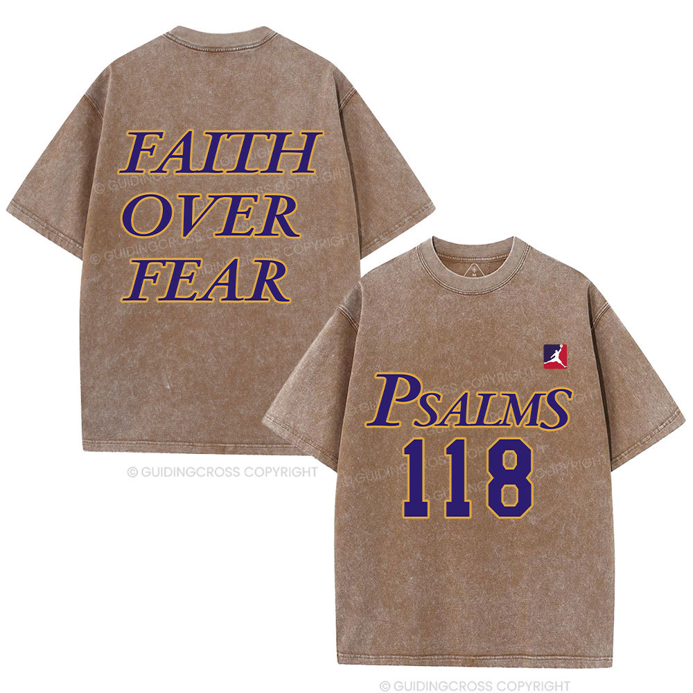 Faith Over Fear Christian Washed T-Shirt