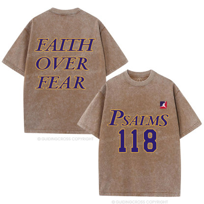 Faith Over Fear Christian Washed T-Shirt