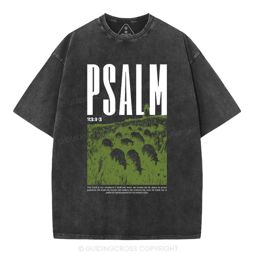 The Lord Is My Shepherd Christian Washed T-Shirt