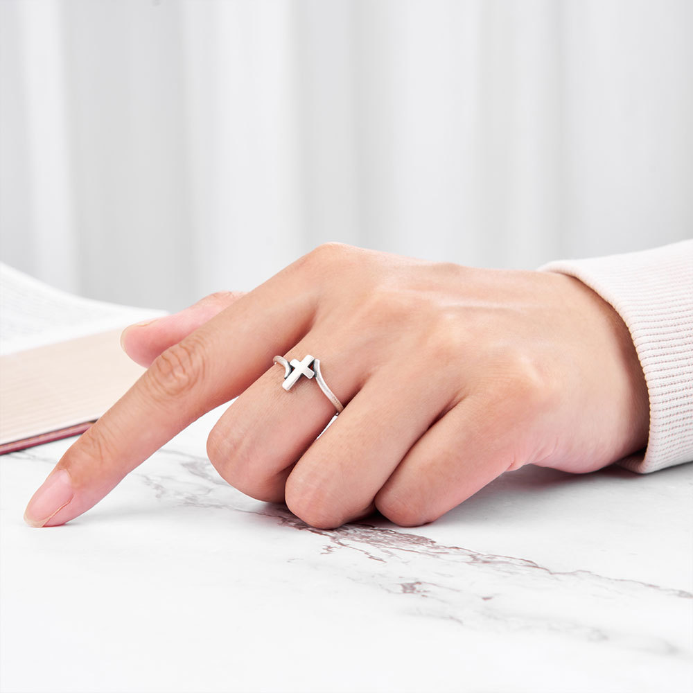 Simple Christian 925 Sterling Silver Ring