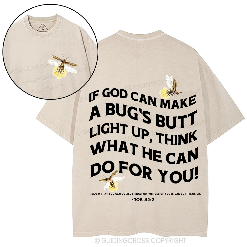 If God Can Make A Bug's Butt Christian washed T-Shirt Sale - GuidingCross