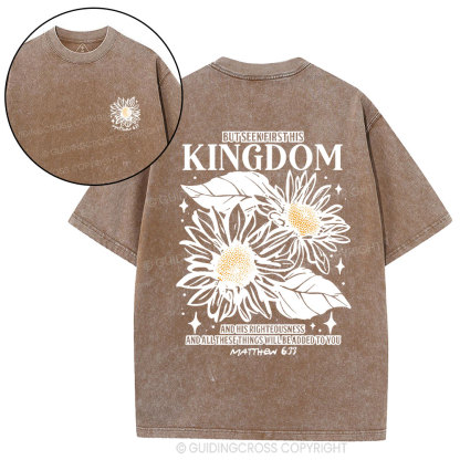 But Seek First His Kingdom Christian Washed T-Shirt