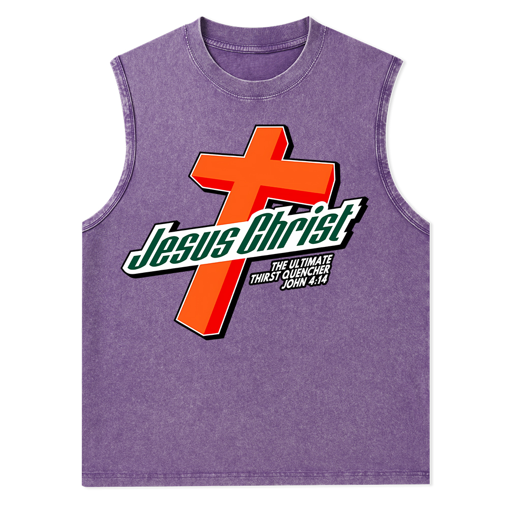 Jesus Christ Cross Christian Washed Tank Top