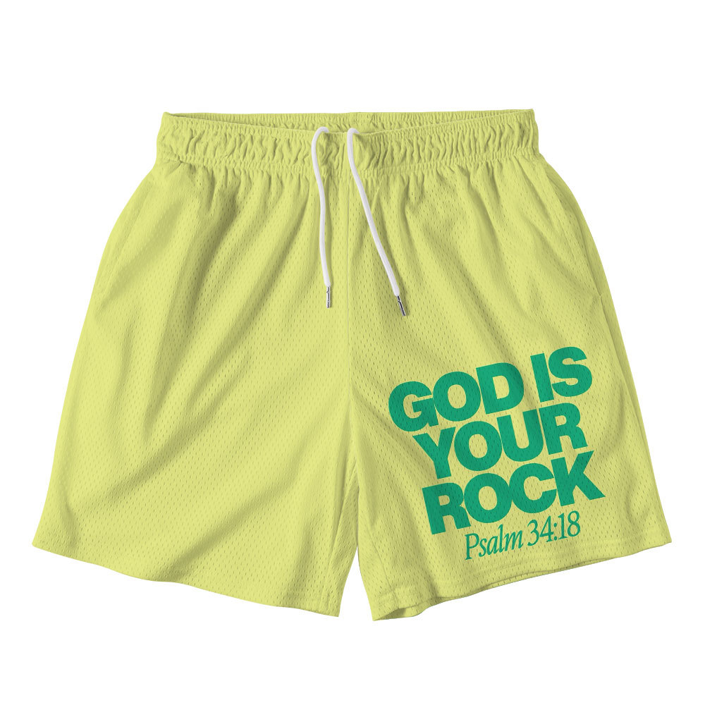 God Is Your Rocks Christian Mesh Shorts