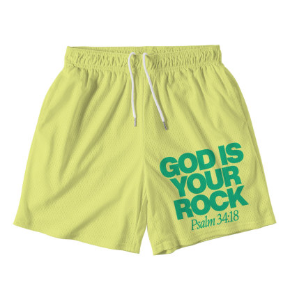 God Is Your Rocks Christian Mesh Shorts