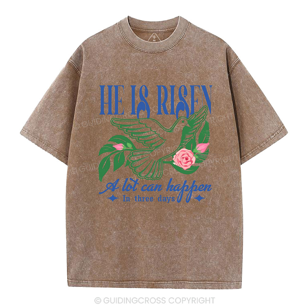 He Is Risen Christian Washed T-Shirt