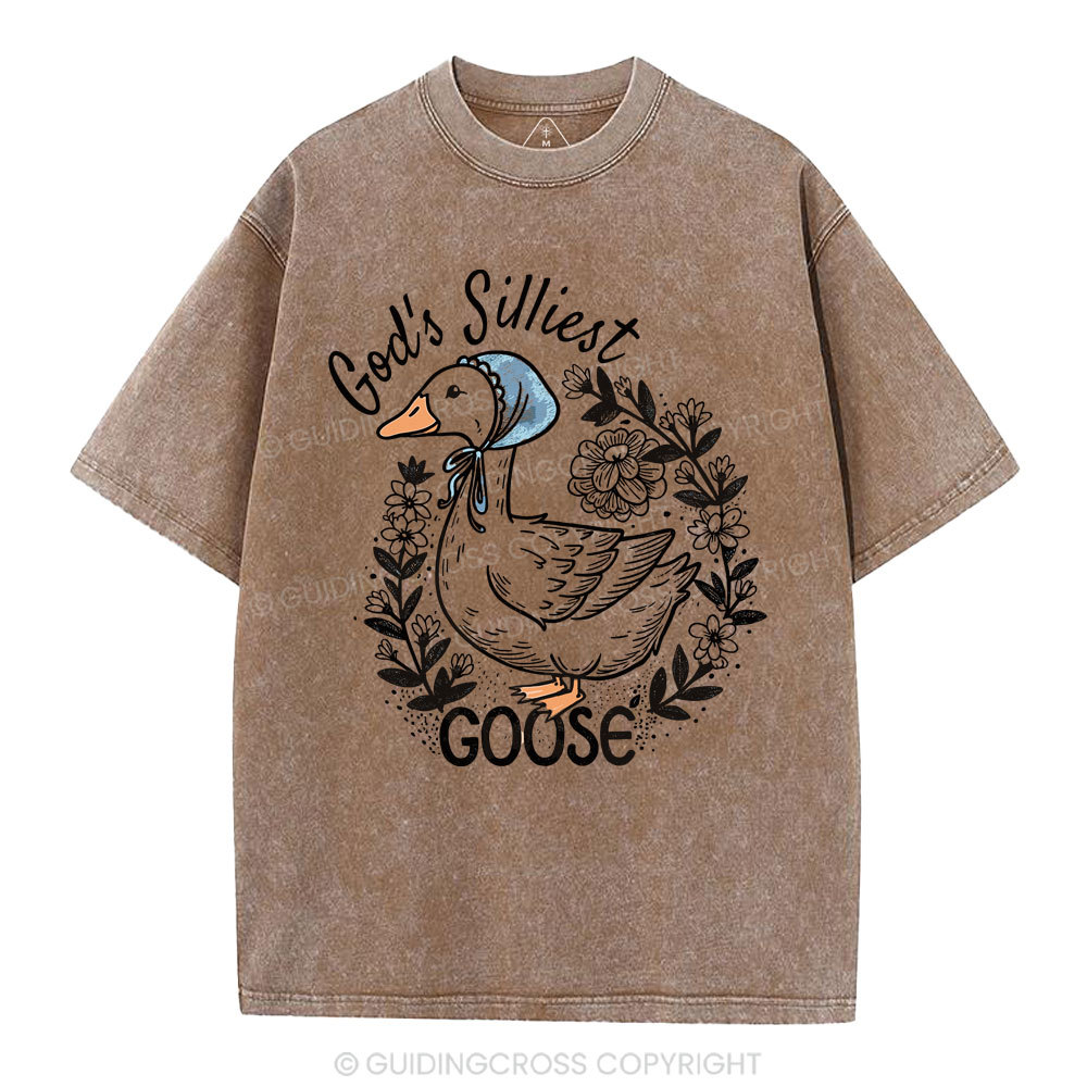 God‘s Silliest Goose Christian Washed T-Shirt