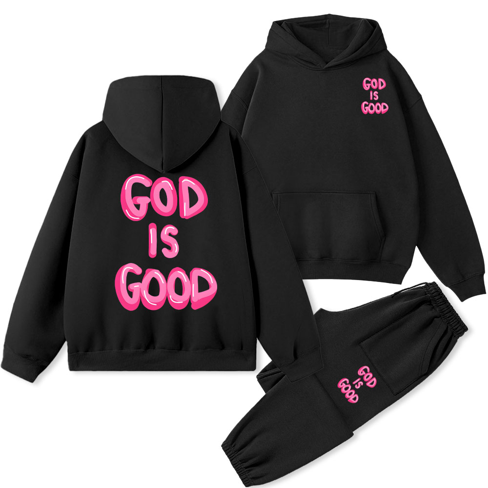 God Is Good Christian Premium Fleece Hoodie Set